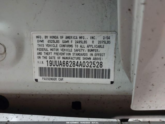 2004 ACURA TL 19UUA66284A032528 Photo 8