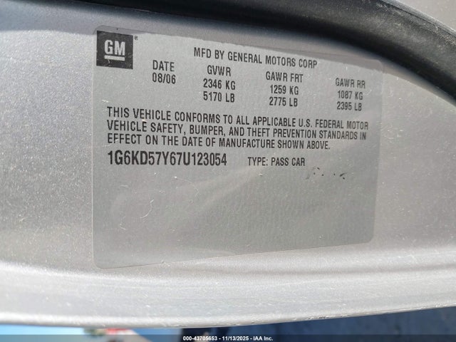 2007 CADILLAC DTS 1G6KD57Y67U123054 Photo 8