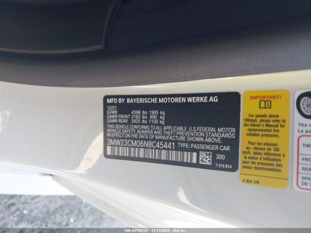 2022 BMW 230 3MW23CM06N8C45441 Photo 8