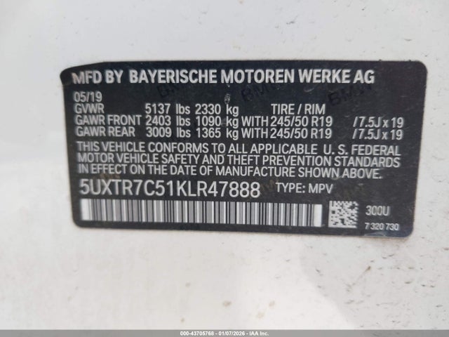 2019 BMW X3 5UXTR7C51KLR47888 Photo 8