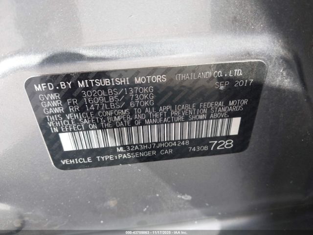 2018 MITSUBISHI MIRAGE ML32A3HJ7JH004248 Photo 8