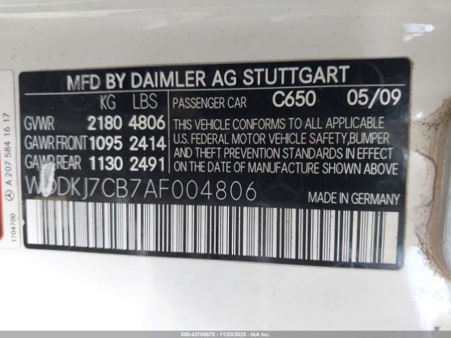 2010 MERCEDES-BENZ E 550 WDDKJ7CB7AF004806 Photo 8