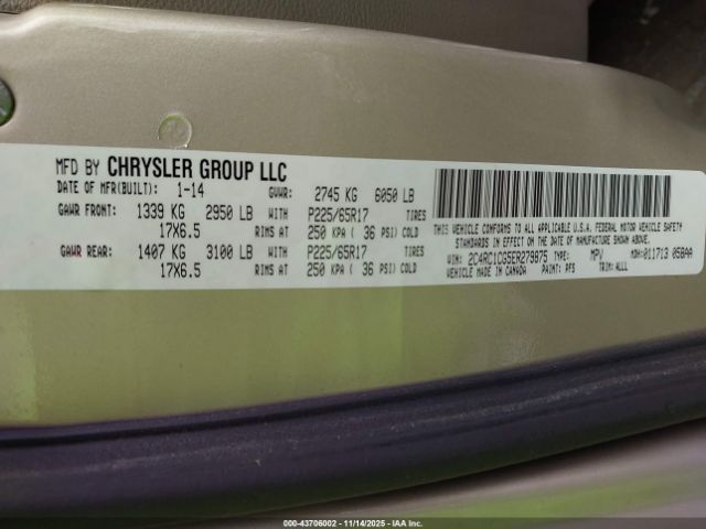 2014 CHRYSLER TOWN & COUNTRY 2C4RC1CG5ER279875 Photo 8