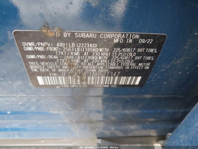 2022 SUBARU FORESTER JF2SKAMC1NH521347 Photo 8