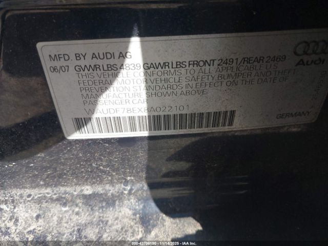 2008 AUDI A4 WAUDF78EX8A022101 Photo 8