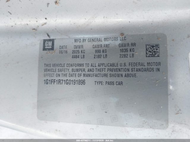 2016 CHEVROLET CAMARO 1G1FF1R71G0191896 Photo 8