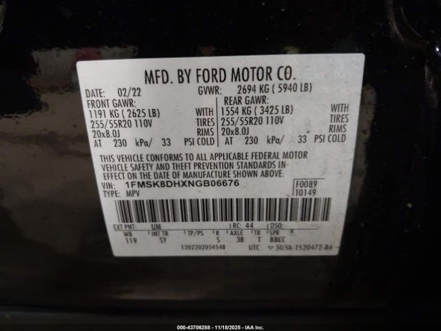 2022 FORD EXPLORER 1FMSK8DHXNGB06676 Photo 8