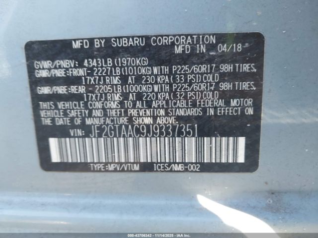 2018 SUBARU CROSSTREK JF2GTAAC9J9337351 Photo 8