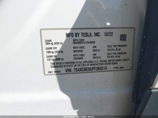 2023 TESLA MODEL X 7SAXCBE56PF365514 Photo 8