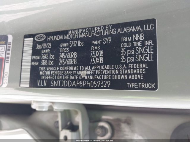 2023 HYUNDAI SANTA CRUZ 5NTJDDAF8PH059329 Photo 8