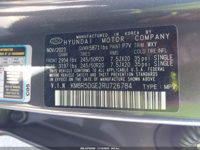 2024 HYUNDAI PALISADE KM8R5DGE2RU726784 Photo 8