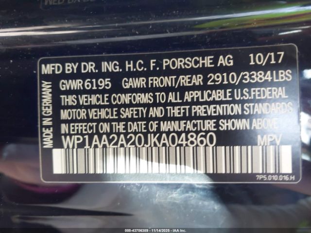 2018 PORSCHE CAYENNE WP1AA2A20JKA04860 Photo 8