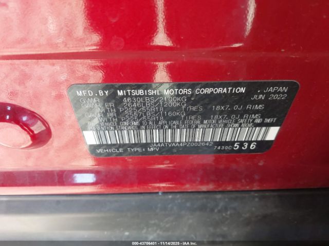 2023 MITSUBISHI ECLIPSE CROSS JA4ATVAA4PZ002642 Photo 8