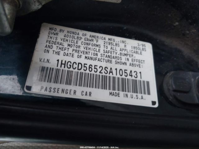 1995 HONDA ACCORD 1HGCD5652SA105431 Photo 8