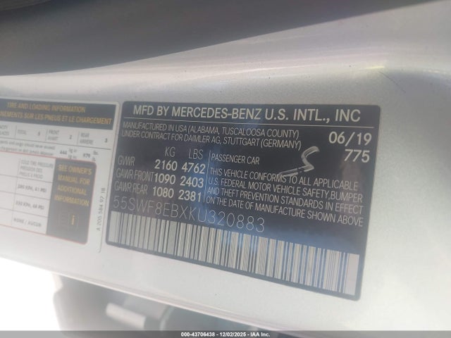 2019 MERCEDES-BENZ C 300 55SWF8EBXKU320883 Photo 8