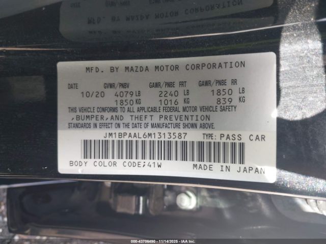 2021 MAZDA MAZDA3 JM1BPAAL6M1313587 Photo 8