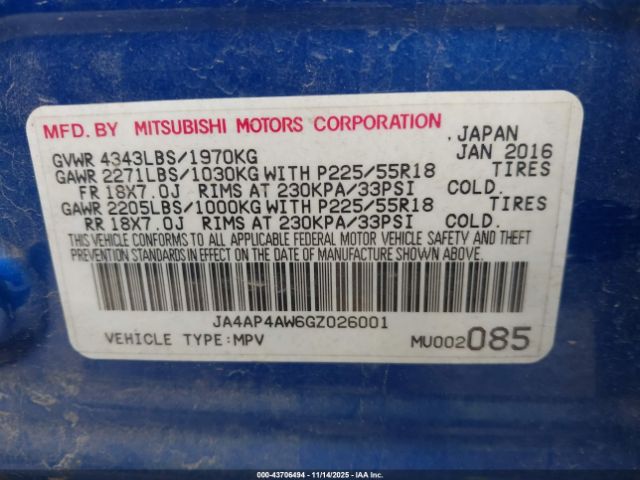 2016 MITSUBISHI OUTLANDER SPORT JA4AP4AW6GZ026001 Photo 8