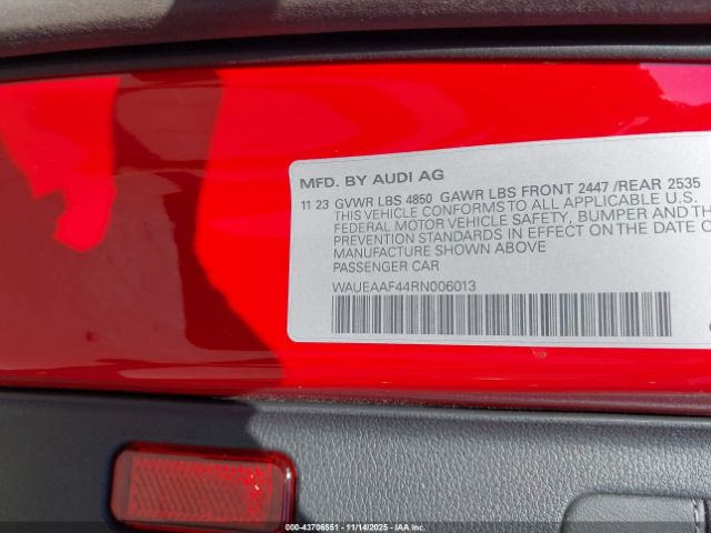 2024 AUDI A4 WAUEAAF44RN006013 Photo 8