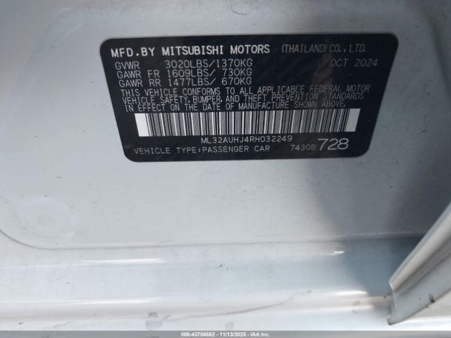 2024 MITSUBISHI MIRAGE ML32AUHJ4RH032249 Photo 8