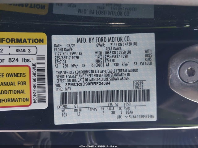 3FMCR9D90RRF24094 Ford Bronco Sport Badlands
