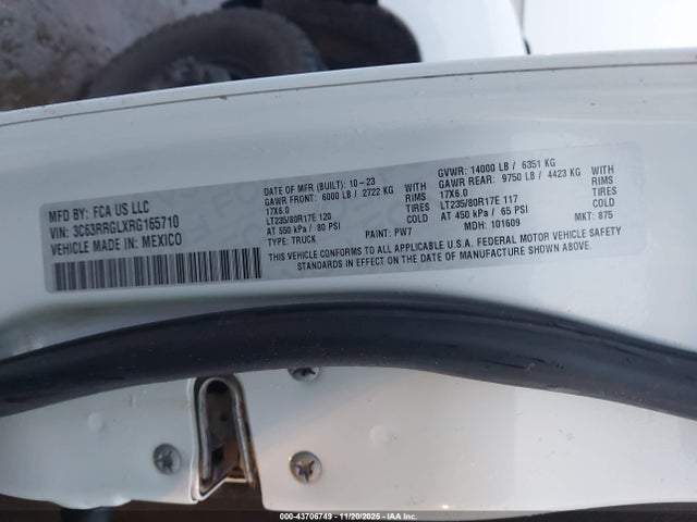 Продаж на аукціоні авто 2024 Ram 3500 Tradesman  4x4 8' Box, vin: 3C63RRGLXRG165710, номер лоту: 43706749