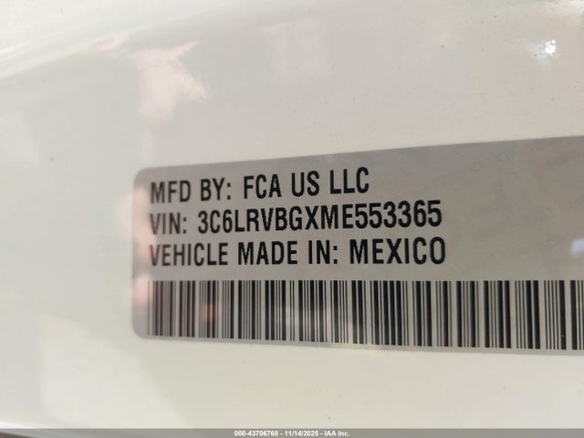 Продажа на аукционе авто 2021 Ram Promaster 1500 High Roof 136 Wb, vin: 3C6LRVBGXME553365, номер лота: 43706768