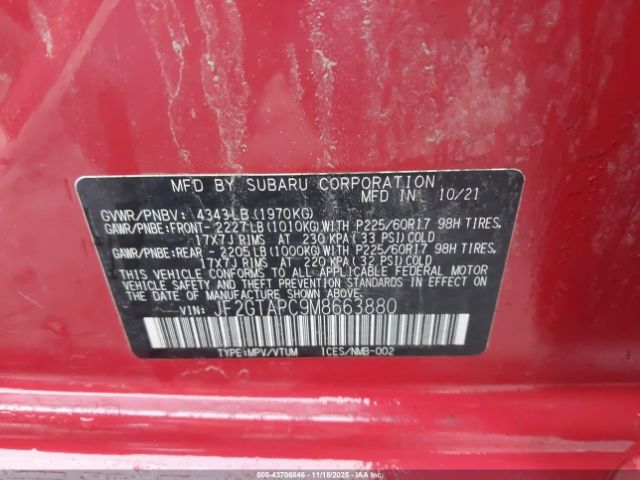 2021 SUBARU CROSSTREK JF2GTAPC9M8663880 Photo 8