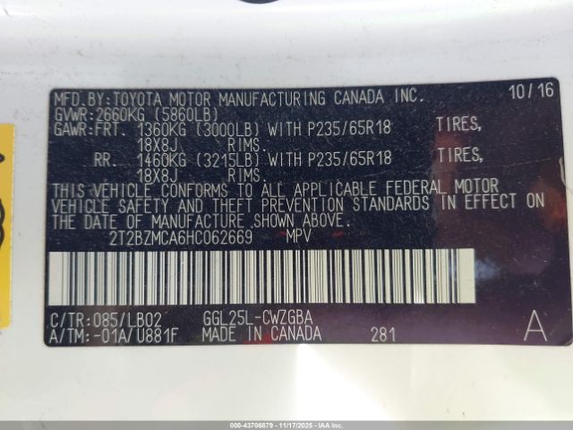 2017 LEXUS RX 350 2T2BZMCA6HC062669 Photo 8