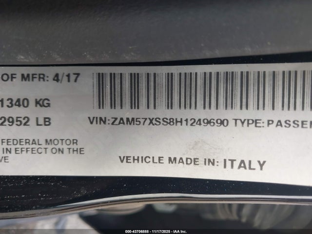 2017 MASERATI GHIBLI ZAM57XSS8H1249690 Photo 8