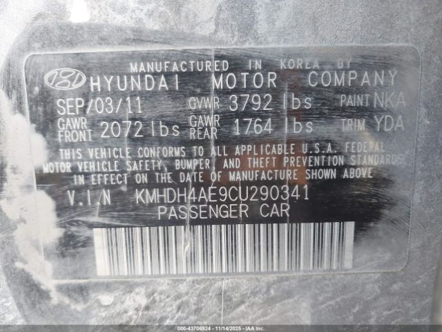 2012 HYUNDAI ELANTRA KMHDH4AE9CU290341 Photo 8