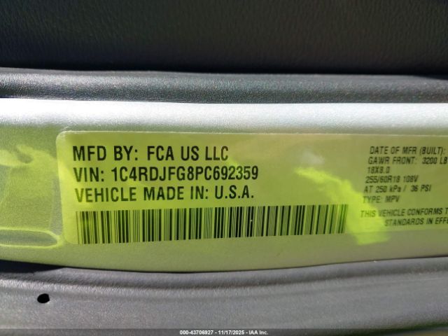 2023 DODGE DURANGO 1C4RDJFG8PC692359 Photo 8