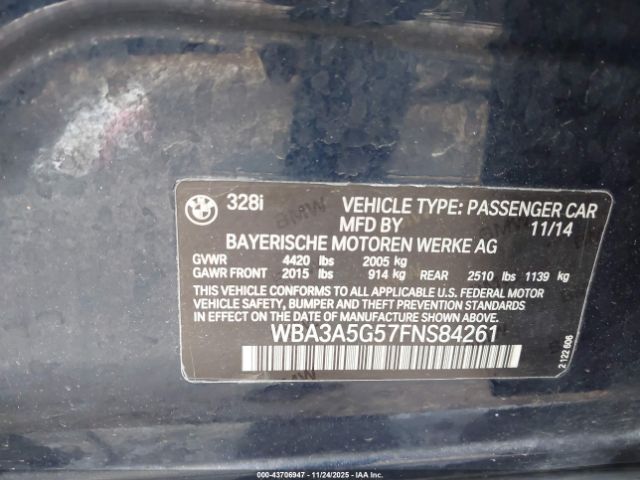 2015 BMW 328I WBA3A5G57FNS84261 Photo 8