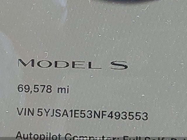 2022 TESLA MODEL S 5YJSA1E53NF493553 Photo 6