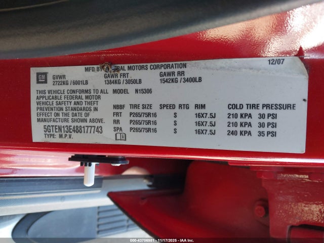 2008 HUMMER H3 SUV 5GTEN13E488177743 Photo 8