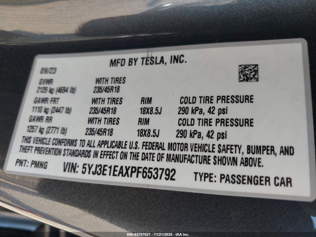 2023 TESLA MODEL 3 5YJ3E1EAXPF653792 Photo 8