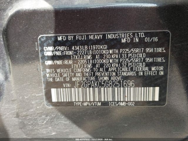 2016 SUBARU CROSSTREK JF2GPAKC5G8251696 Photo 8