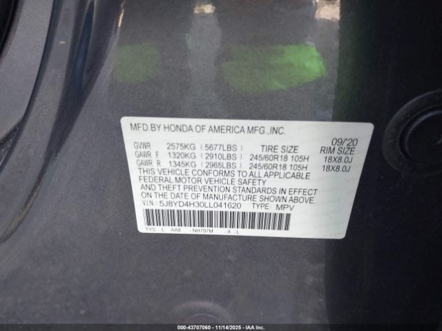 2020 ACURA MDX 5J8YD4H30LL041620 Photo 8