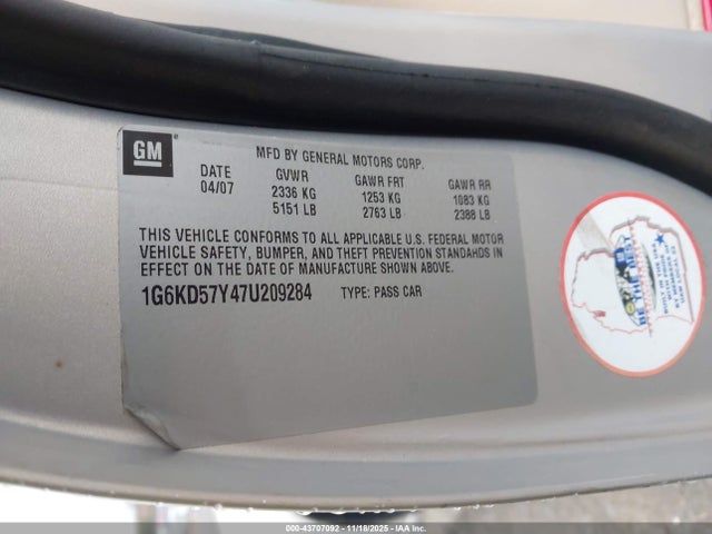 2007 CADILLAC DTS 1G6KD57Y47U209284 Photo 8