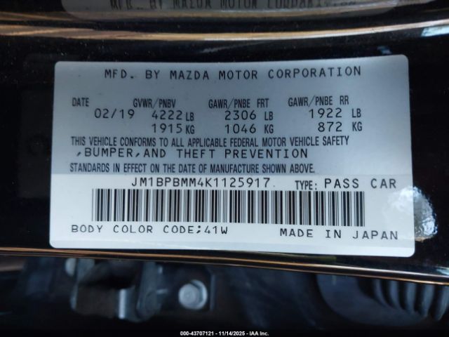 2019 MAZDA MAZDA3 JM1BPBMM4K1125917 Photo 8