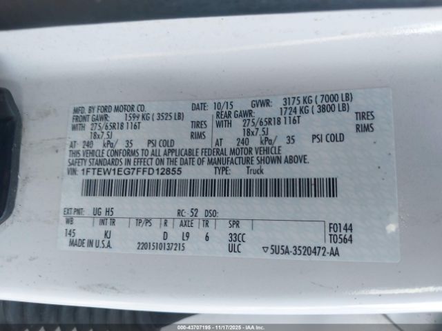 2015 FORD F-150 1FTEW1EG7FFD12855 Photo 8