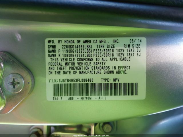 2015 ACURA RDX 5J8TB4H53FL006480 Photo 8