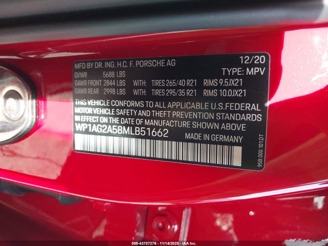 2021 PORSCHE MACAN WP1AG2A58MLB51662 Photo 8