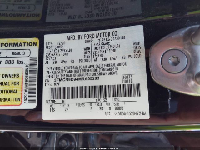 2021 FORD BRONCO SPORT 3FMCR9D94MRA05283 Photo 8