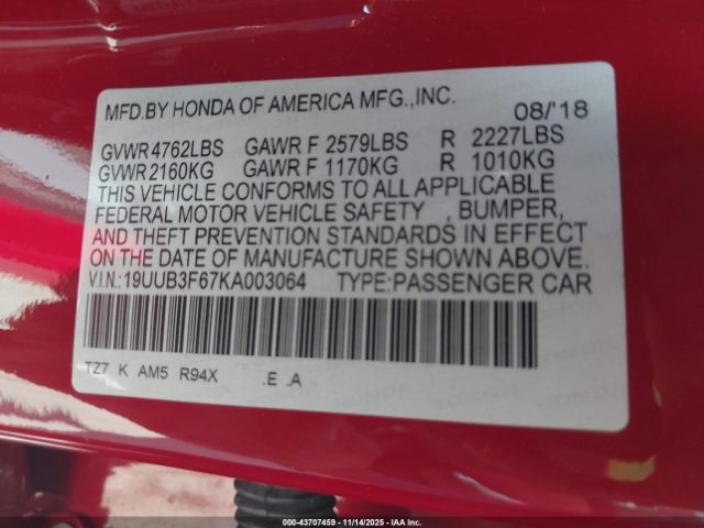 2019 ACURA TLX 19UUB3F67KA003064 Photo 8