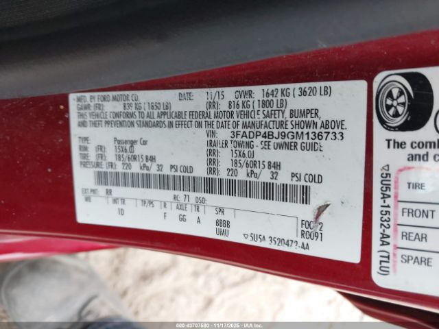 2016 FORD FIESTA 3FADP4BJ9GM136733 Photo 8