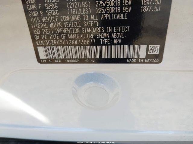 2022 HONDA HR-V 3CZRU5H12NM736877 Photo 8