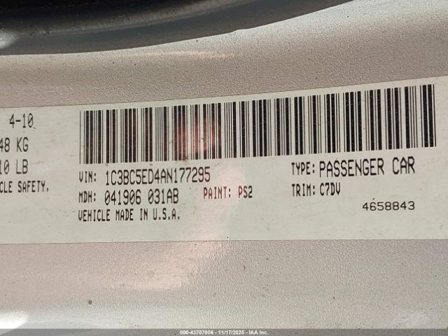 2010 CHRYSLER SEBRING 1C3BC5ED4AN177295 Photo 8