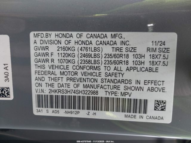 2025 HONDA CR-V 2HKRS3H74SH322988 Photo 8