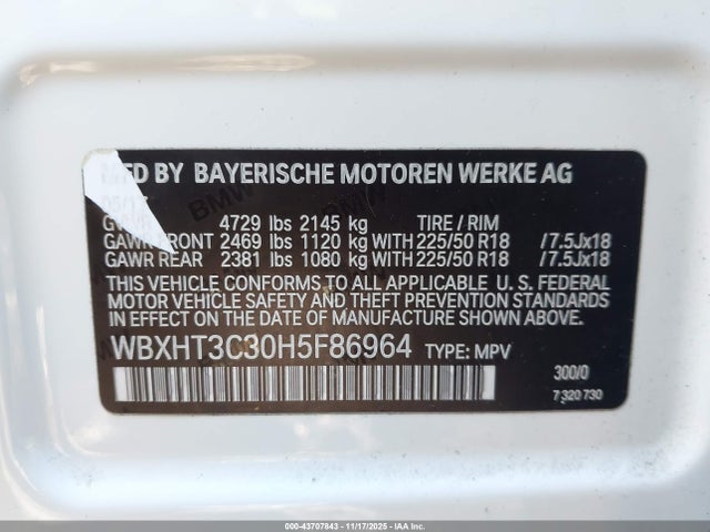 Продажа на аукционе авто 2017 Bmw X1 Xdrive28i, vin: WBXHT3C30H5F86964, номер лота: 43707843