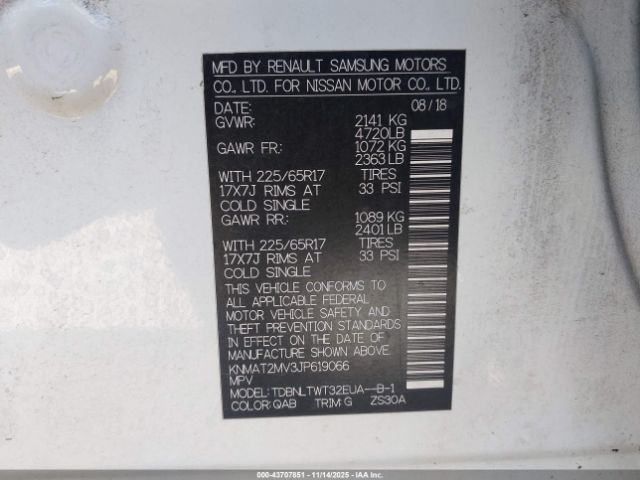 2018 NISSAN ROGUE KNMAT2MV3JP619066 Photo 8